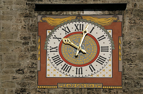 Cadran de l’horloge du Temple St-Etienne de Moudon